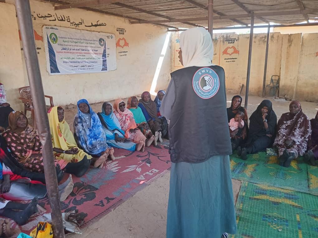 Women participating in community work